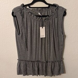 Ro & De Charcoal Sleeveless Peplum Blouse